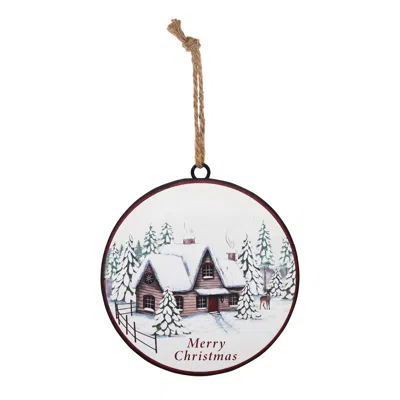 Houzbling Winter Scene Disc (set Of 12) 6"d Iron
