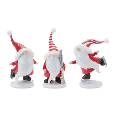Houzbling Winter Sport Gnome (set Of 3) 7"h, 8"h, 8.5"h Resin In Multi