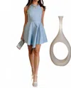How Very Loved Catherine Halter Mini Dress In Light Blue In Blue