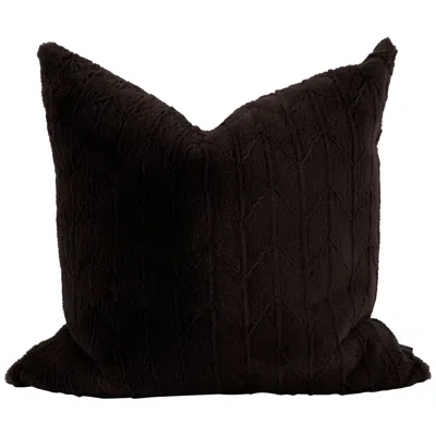 Howard Elliott Angora Ebony 24" Square Decorative Pillow