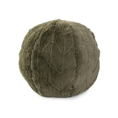 Howard Elliott Angora Stone Round Pillow In Moss