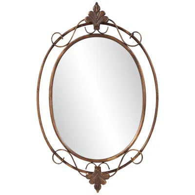 Howard Elliott Antique Copper Oval 21"x33" Gerard Wall Mirror