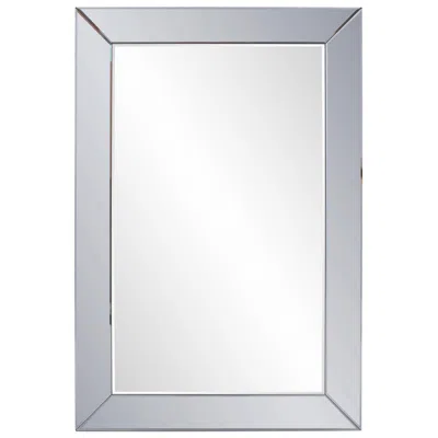 Howard Elliott Auryn Smoke Gray 30 3/4" X 45 1/2" Rectangular Wall Mirror