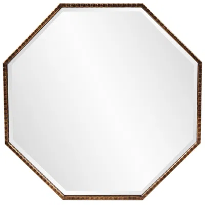 Howard Elliott Bastian Antique Bronze 28" Octagonal Wall Mirror
