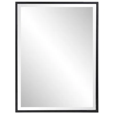 Howard Elliott Black Metal Framed Rectangular 18"x24" Beveled Wal