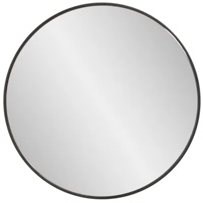Howard Elliott Black Round 20" Framed Balducci Dressing Mirror