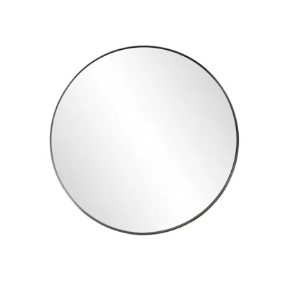 Howard Elliott Black Round 30" Stainless Steel Framed Steele Wall Mirr