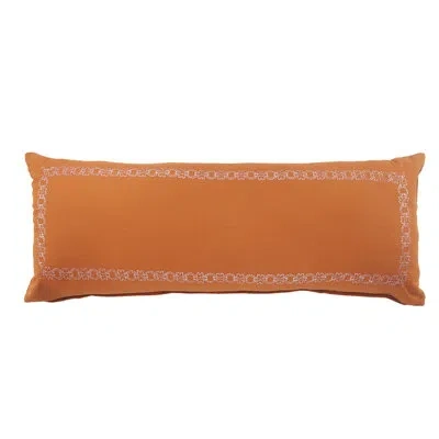 Howard Elliott Boho Bordered Embroidered Woven 100% Cotton Decorative Throw Pillow In Pillow Cover Only - No Insert