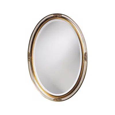 Howard Elliott Cameo-esque 22" X 32" White Gold Oval Wall Mirror