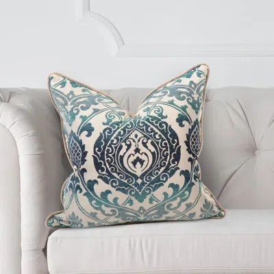 Howard Elliott Davida Kay Damask Throw Pillow In Indigo