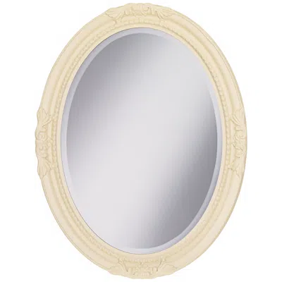 Howard Elliott Emma 25" X 33" Glossy White Oval Wall Mirror In Neutral