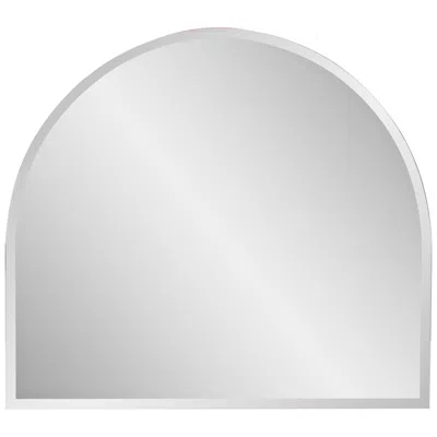 Howard Elliott Frameless Silver 30" X 34" Arched Wall Mirror