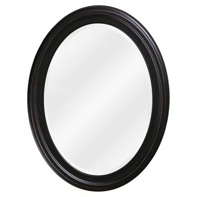 Howard Elliott George Bronze 25" X 33" Oval Wall Mirror