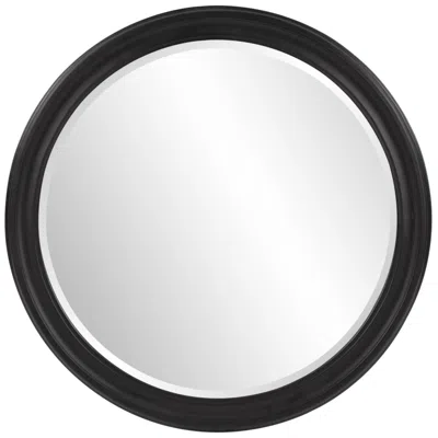Howard Elliott George Matte Black 36" Round Wall Mirror