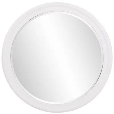 Howard Elliott George Matte White 36" Round Wall Mirror