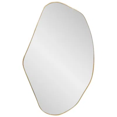 Howard Elliott Gold Framed 32"x20" Abstract Azurite Wall Mirror