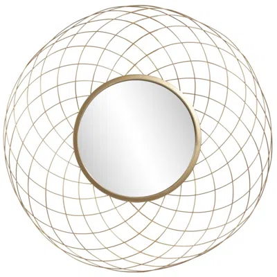 Howard Elliott Gold  Round 38.75" Woven Wire Framed Epic Wall Mirror