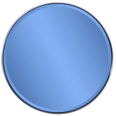 Howard Elliott Gold Stainless Steel Framed 18" Blue Faced Broidy Mirro