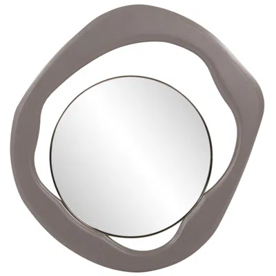 Howard Elliott Gray Abstract 32.5"x29" Balance Wall Mirror With G