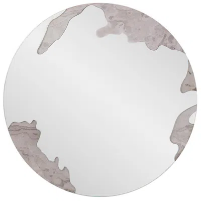 Howard Elliott Gray Round 23.5" Universal Flow Wall Mirror