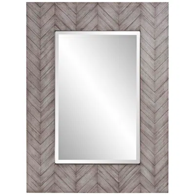 Howard Elliott Gray Washed Rectangular 30"x40" Cavalier Mirror