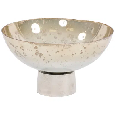 Howard Elliott Grotto 14" Wide Silver Glass Modern Bowl
