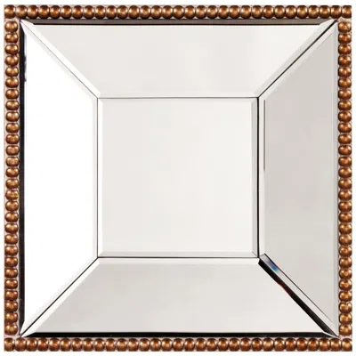 Howard Elliott Lydia 12" Gold Bead Frame Square Wall Mirror