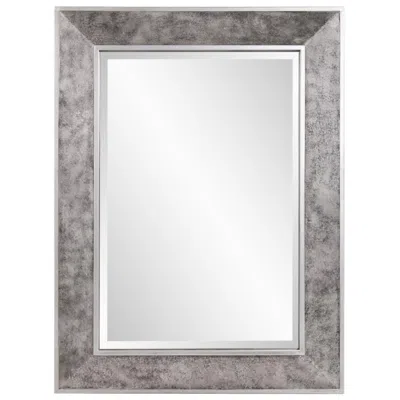 Howard Elliott Mottled Silver Rectangular 30"x40" Iron Framed Cor