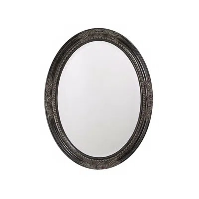 Howard Elliott Queen Ann Antique Black Finish 33" High Oval Wall Mirror