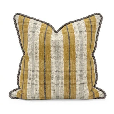 Howard Elliott Roper Mustard 20x20 Pillow In Brown