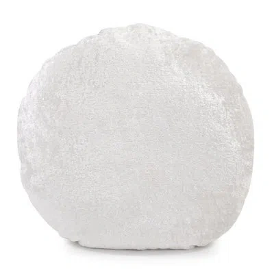 Howard Elliott Round Velvet Pillow Cover & Insert In White