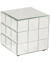 Howard Elliott Short Mirrored Puzzle Cube Pedestal Table