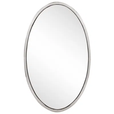 Howard Elliott Silver Oval 21.5"35.5" Metal Framed Simone Wall Mi
