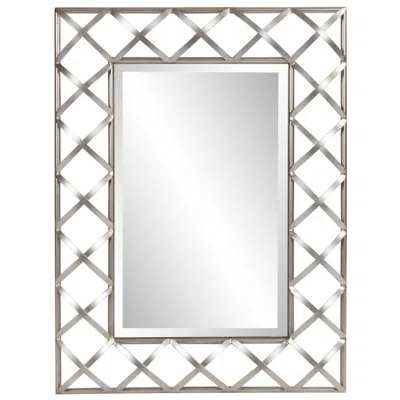 Howard Elliott Silver Rectangular 24"x32" Tellis Mirror With Latt