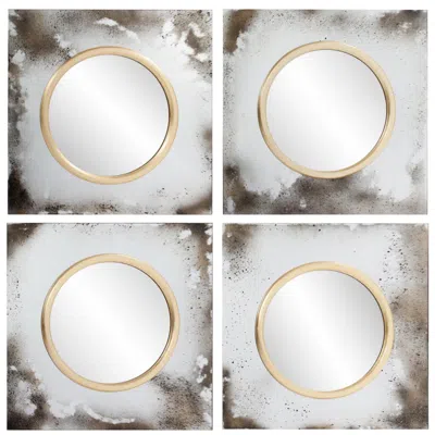 Howard Elliott Square Antiqued 23.5" Spectra Wall Mirror Set Of 4
