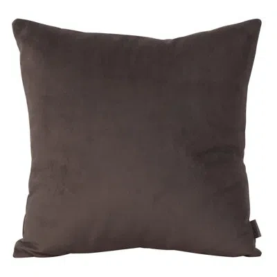 Howard Elliott Square Pillow Cover & Insert In Bella Chocolate Performance Velvet,polyester,polyfill