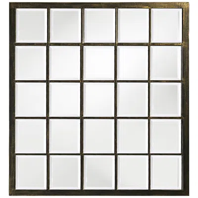 Howard Elliott Superior Oiled Bronze 34" X 38" Wall Mirror In Multi