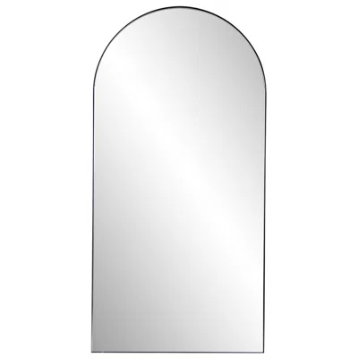Howard Elliott Van Buren Black 20" X 40" Arched Wall Mirror In Gray