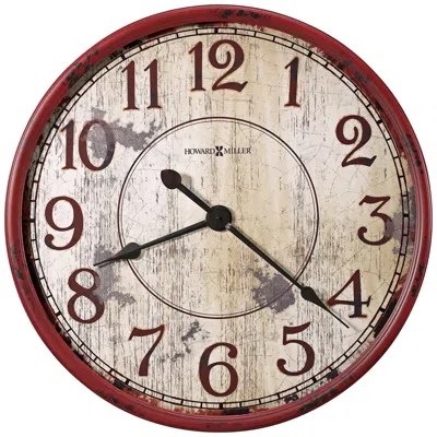 Howard Miller Back 32" Wide Antique Red Wall Clock