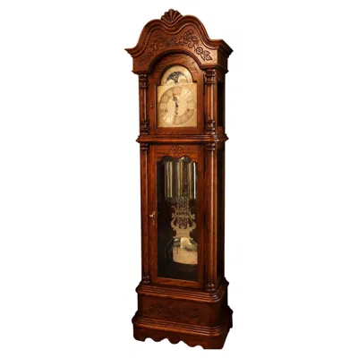 Pre-owned Howard Miller "charlemagne" Grandfather Clock, Model 610-361, Triple-chime In Brown