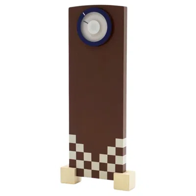 Pre-owned Howard Miller George Nelson 1984 Checkerboard Table Clock, "tempo 21" Tower 3 In Brown
