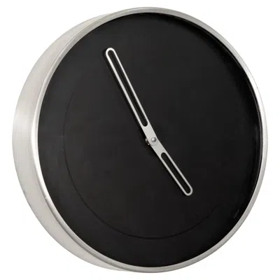 Pre-owned Howard Miller Vintage 1970s  Modern Minimalist Black And Silver Wall Clock