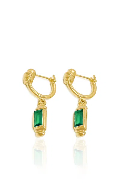 Howl 18k Yellow Gold Emerald Baguette Drop Earrings