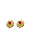Howl 18k Yellow Gold Ruby Trillion Studs