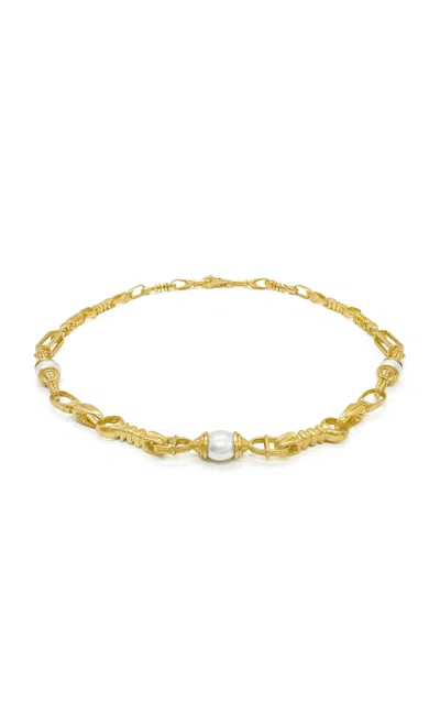 Howl 18k Yellow Gold Sima Three Pearl Necklace