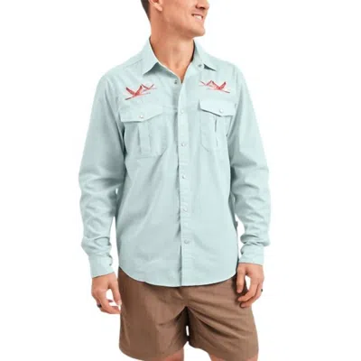 Howler Brothers Men's Gaucho Snapshirt In Flamingoflight In Blue