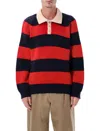 Howlin' Howlin  Absolute Polo Striped Wool Sweater In Red