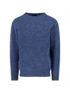 Howlin' Soft Textured Crewneck Sweater With Ribbed Cuffs In Blue
