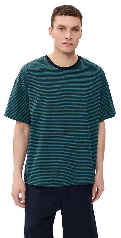 Howlin' Boxy Paradise Striped Tee Nevermind In Green