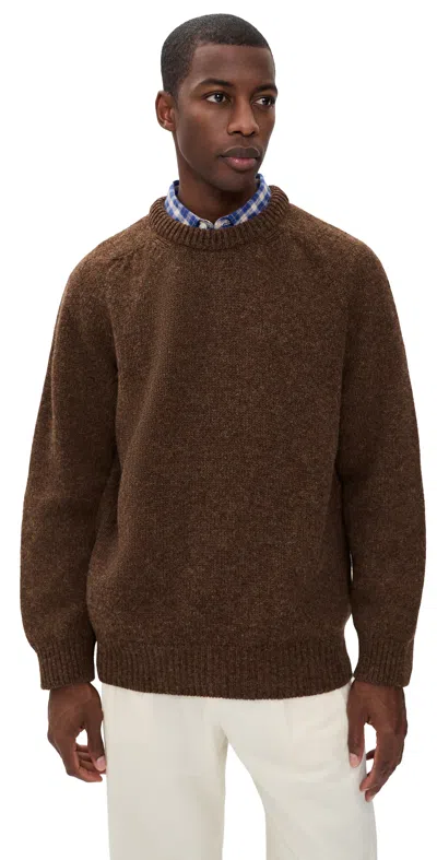 Howlin' Boxy Space Knit Crew Neck Sweater Spark In Brown